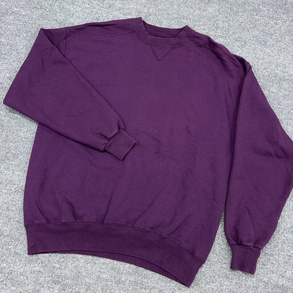 LL Bean Russell Athletic Sweatshirt Mens XL Purple Crewneck Pullover Made in USA